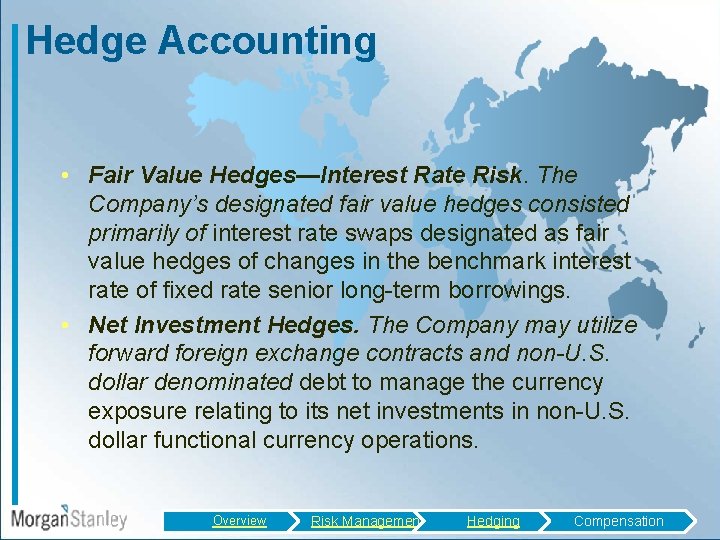Hedge Accounting • Fair Value Hedges—Interest Rate Risk. The Company’s designated fair value hedges