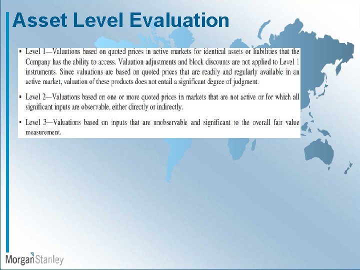 Asset Level Evaluation 