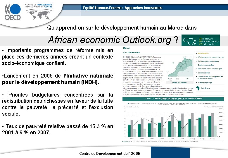 Égalité Homme-Femme : Approches Innovantes Qu’apprend-on sur le développement humain au Maroc dans African