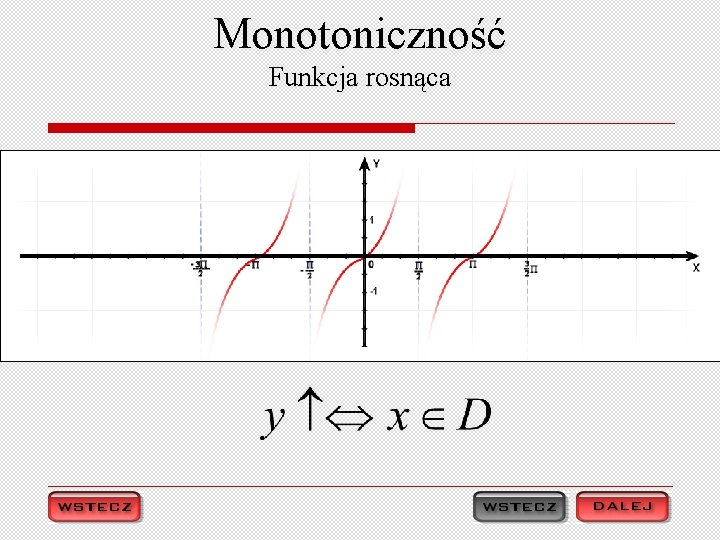 Monotoniczność Funkcja rosnąca 