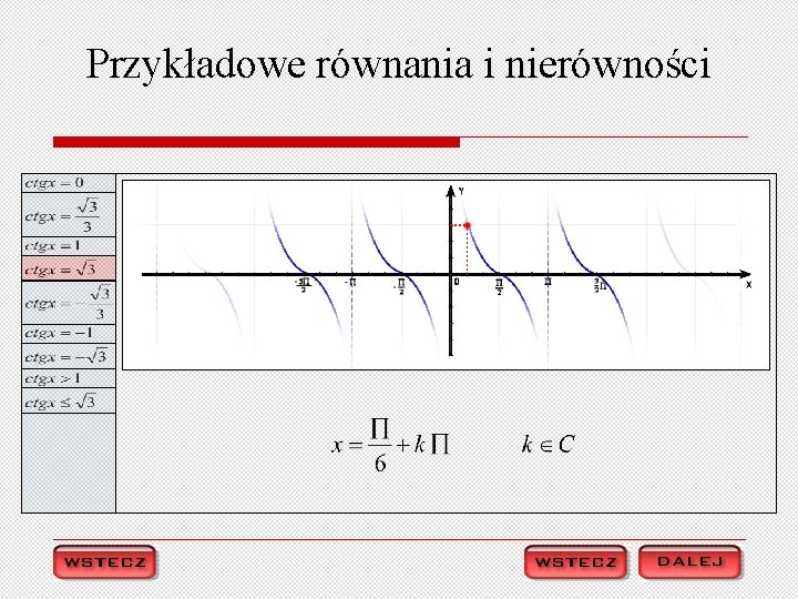 Przykładowe równania i nierówności 