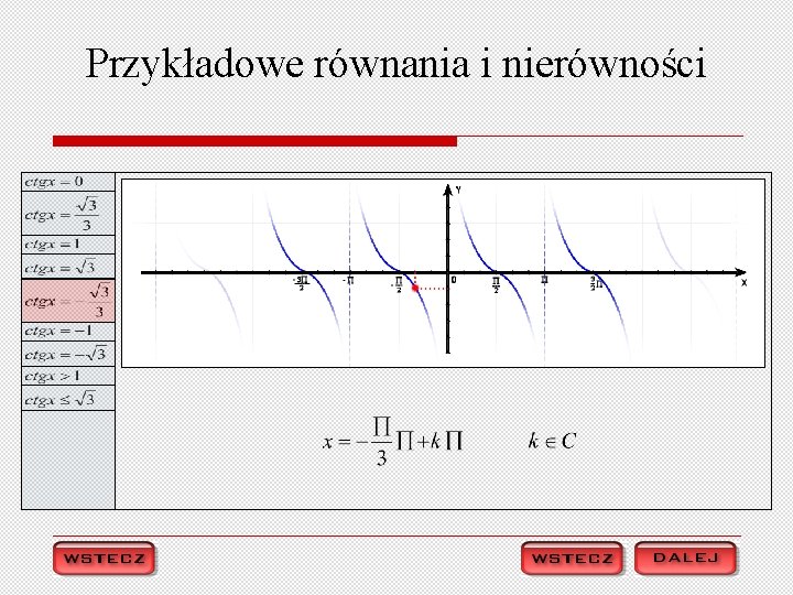 Przykładowe równania i nierówności 