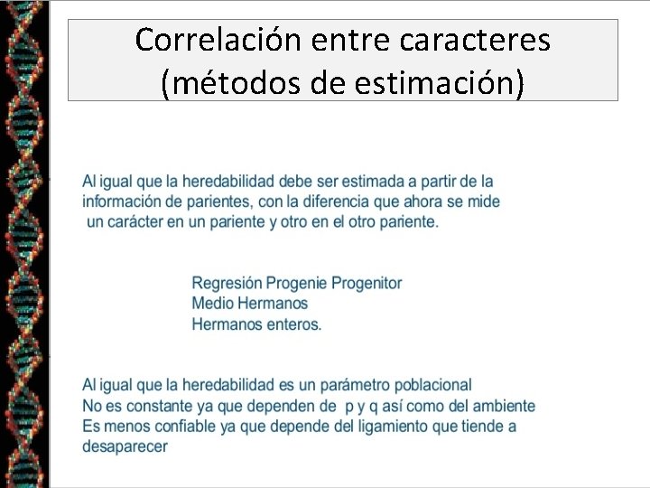 Correlación entre caracteres (métodos de estimación) 