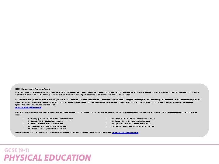 OCR Resources: the small print OCR’s resources are provided to support the delivery of