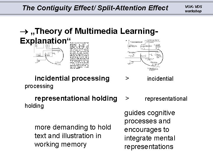 The Contiguity Effect/ Split-Attention Effect VGK- VDS workshop „Theory of Multimedia Learning. Explanation“ To