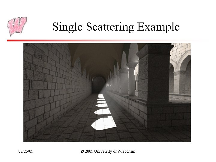 Single Scattering Example 02/25/05 © 2005 University of Wisconsin 