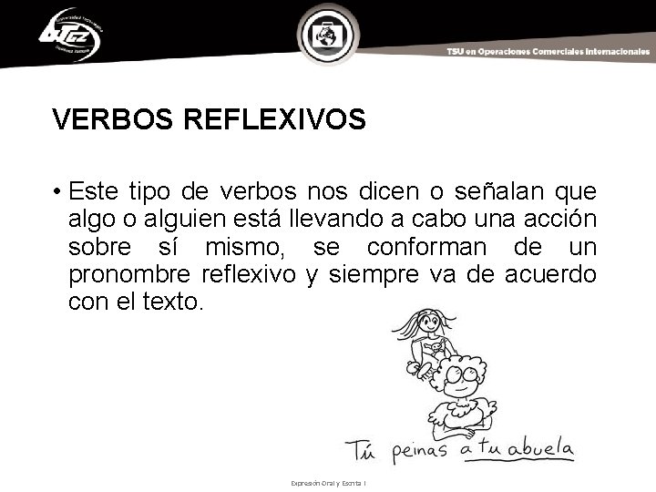 VERBOS REFLEXIVOS • Este tipo de verbos nos dicen o señalan que algo o