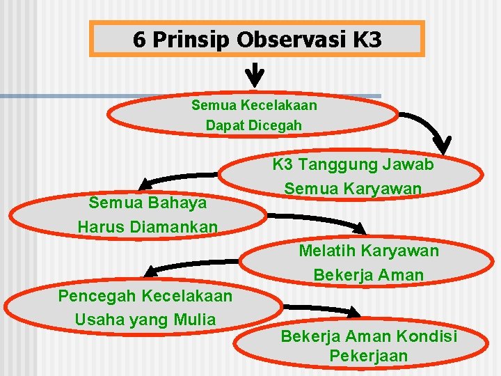 6 Prinsip Observasi K 3 Semua Kecelakaan Dapat Dicegah Semua Bahaya Harus Diamankan K