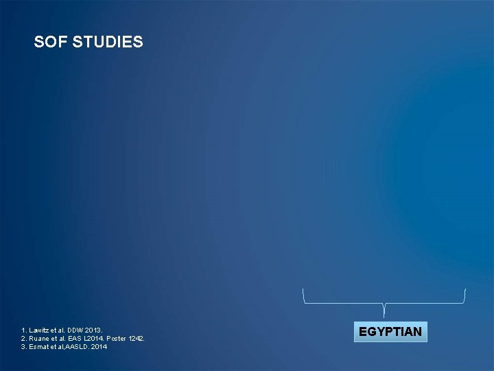 SOF STUDIES 1. Lawitz et al. DDW 2013. 2. Ruane et al. EAS L