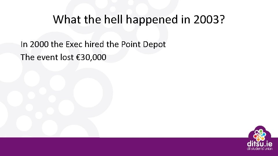 What the hell happened in 2003? In 2000 the Exec hired the Point Depot