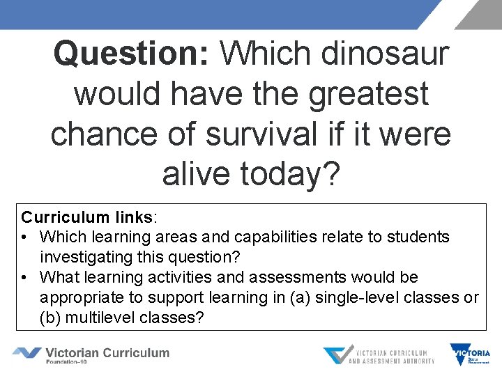 Question: Which dinosaur would have the greatest chance of survival if it were alive