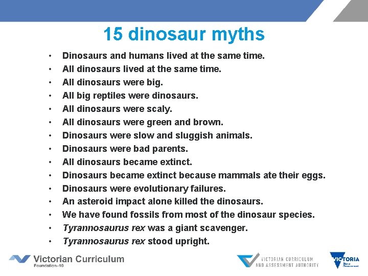 15 dinosaur myths • • • • Dinosaurs and humans lived at the same