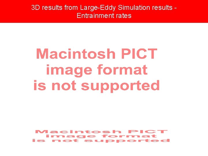 3 D results from Large-Eddy Simulation results Entrainment rates 