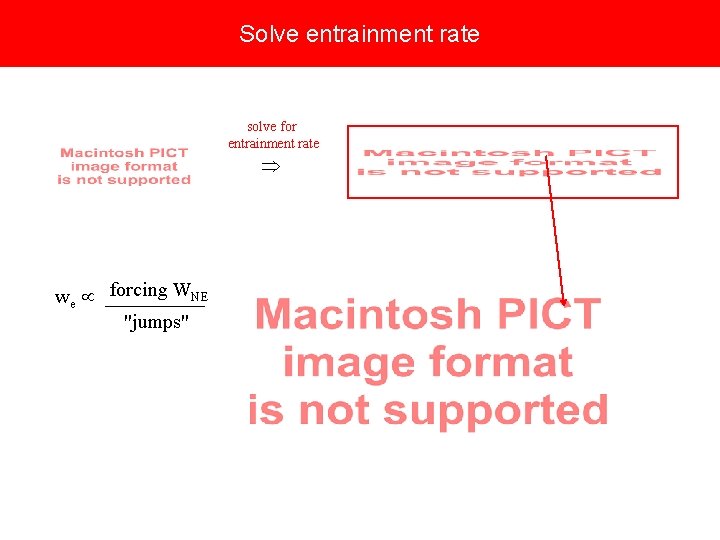 Solve entrainment rate solve for entrainment rate forcing WNE we _____ "jumps" 