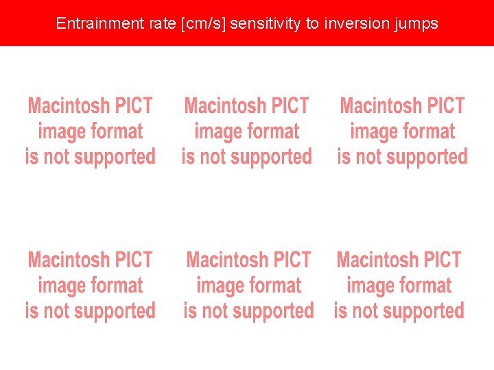 Entrainment rate [cm/s] sensitivity to inversion jumps 
