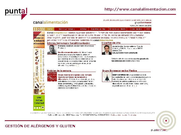 http: //www. canalalimentacion. com GESTIÓN DE ALÉRGENOS Y GLUTEN 