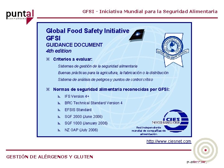 GFSI - Iniciativa Mundial para la Seguridad Alimentaria Global Food Safety Initiative GFSI GUIDANCE