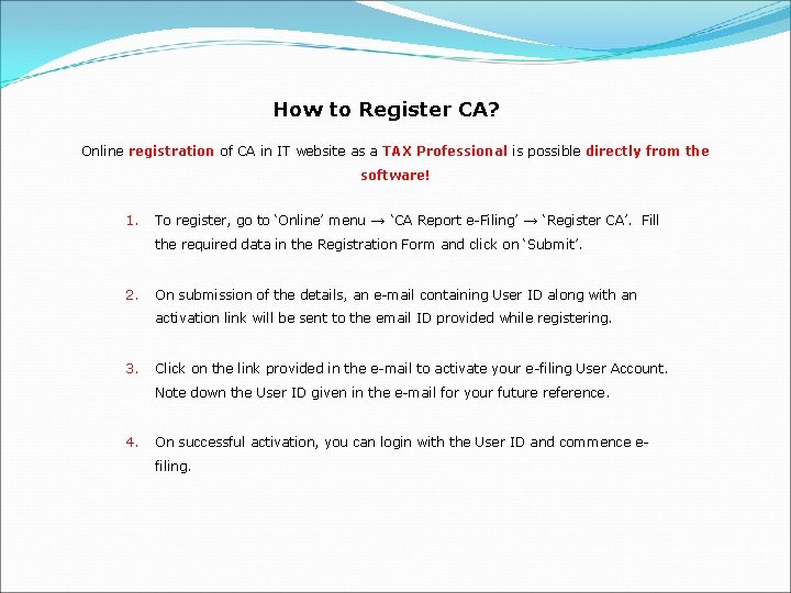 How to Register CA? Online registration of CA in IT website as a TAX