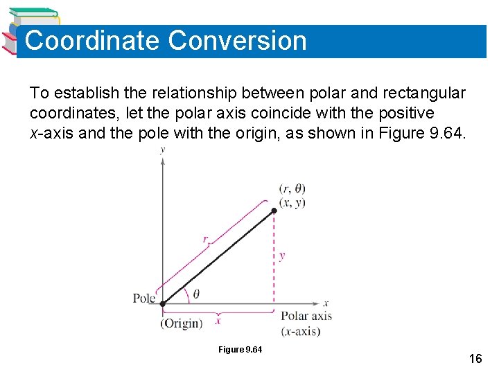 Coordinate Conversion To establish the relationship between polar and rectangular coordinates, let the polar Coordinate Conversion To establish the relationship between polar and rectangular coordinates, let the polar