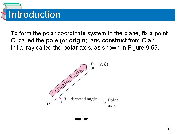 Introduction To form the polar coordinate system in the plane, fix a point O, Introduction To form the polar coordinate system in the plane, fix a point O,