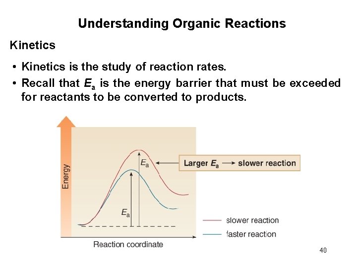 Understanding Organic Reactions Kinetics • Kinetics is the study of reaction rates. • Recall