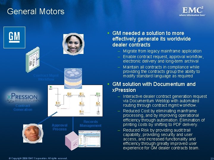 General Motors GM needed a solution to more effectively generate its worldwide dealer contracts