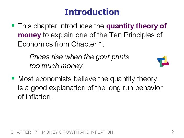 17 Money Growth and Inflation PRINCIPLES OF FOURTH