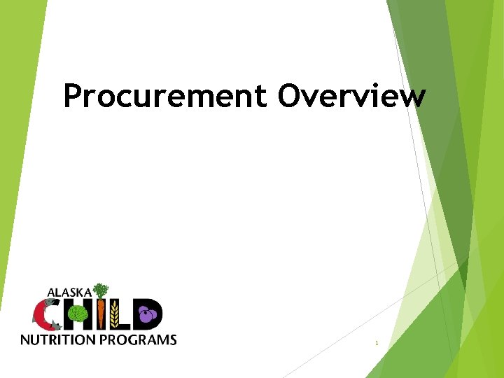 Procurement Overview 1 