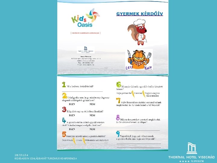 2017/11/14 KIDSOASIS IV. CSALÁDBARÁT TURIZMUS KONFERENCIA 