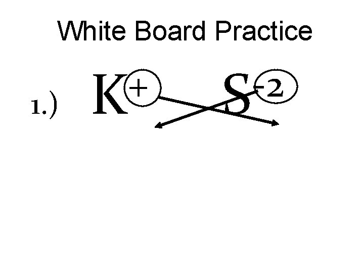 White Board Practice 1. ) + K -2 S 