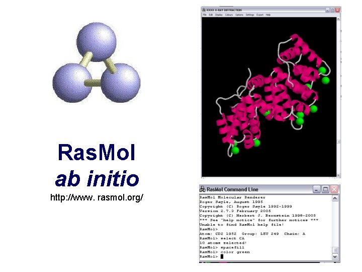 Ras. Mol ab initio http: //www. rasmol. org/ 