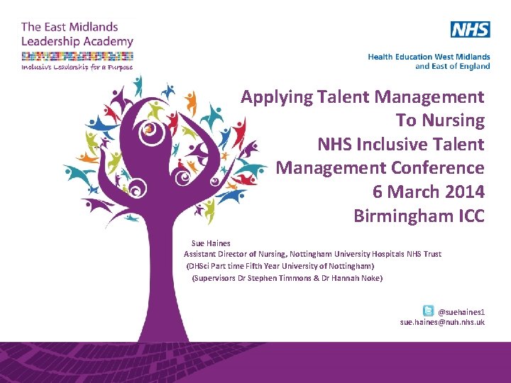 Applying Talent Management To Nursing NHS Inclusive Talent Management Conference 6 March 2014 Birmingham