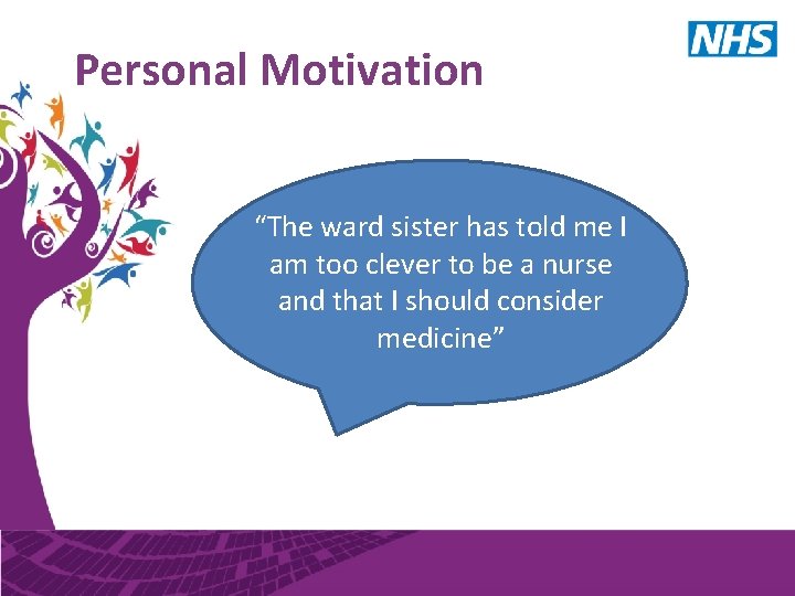 Personal Motivation “The ward sister has told me I am too clever to be