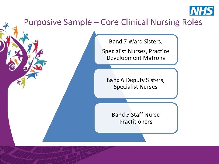 Purposive Sample – Core Clinical Nursing Roles Band 7 Ward Sisters, Specialist Nurses, Practice