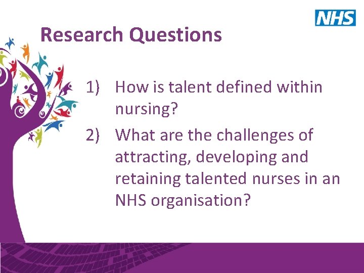 Research Questions 1) How is talent defined within nursing? 2) What are the challenges