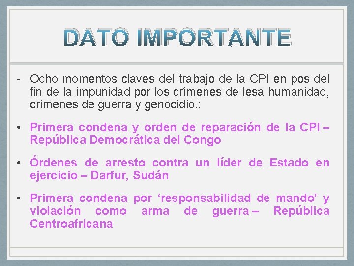 DATO IMPORTANTE - Ocho momentos claves del trabajo de la CPI en pos del DATO IMPORTANTE - Ocho momentos claves del trabajo de la CPI en pos del