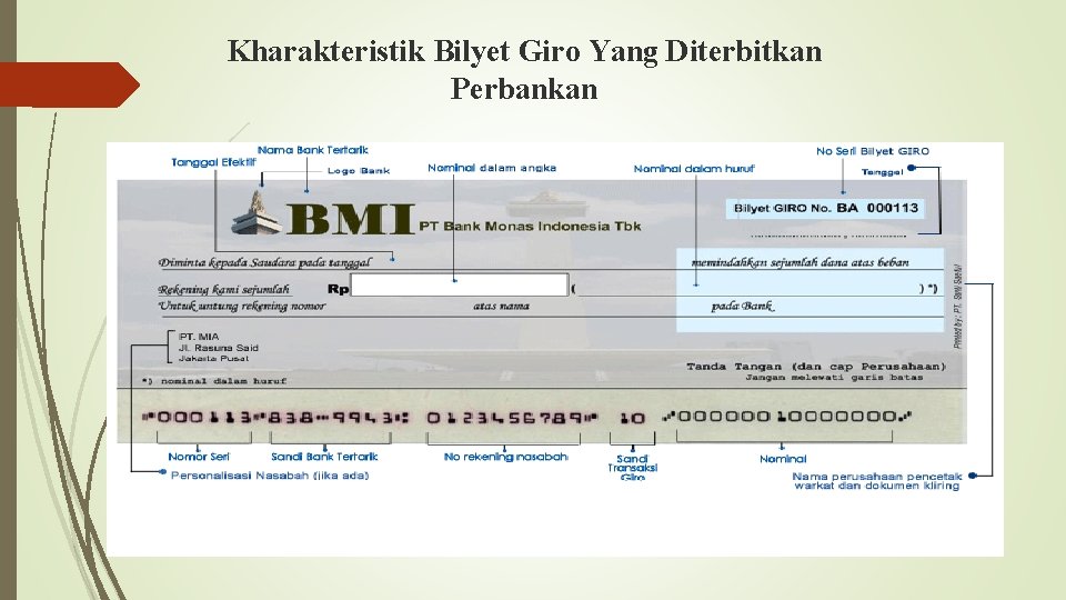 Kharakteristik Bilyet Giro Yang Diterbitkan Perbankan 