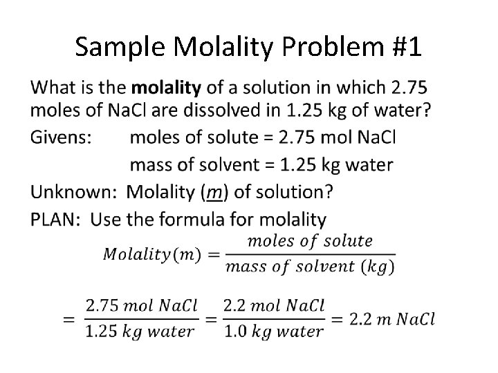 Molality formula