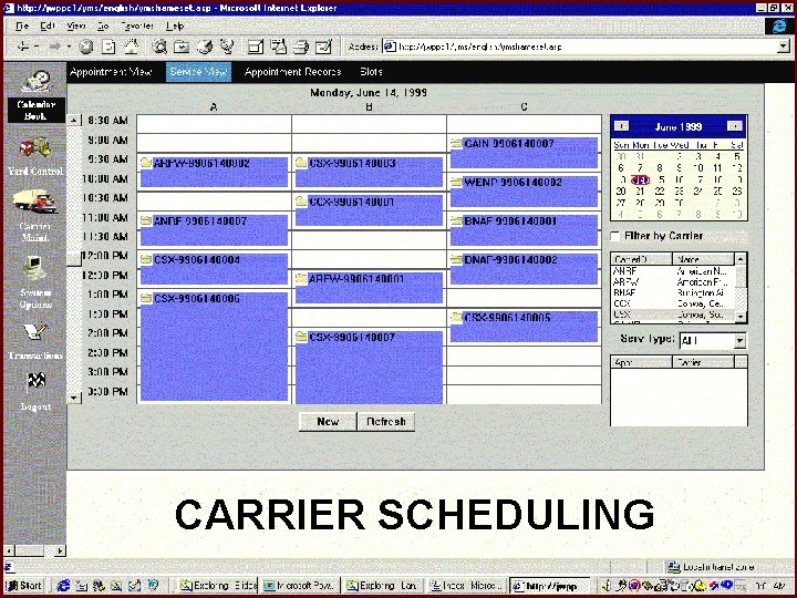 CARRIER SCHEDULING CARRIER SCHEDULING