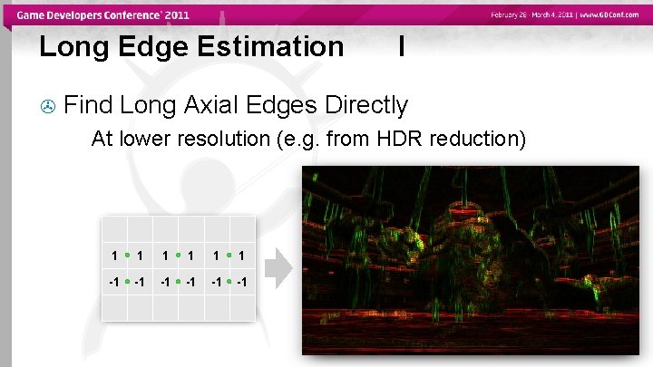 Long Edge Estimation I Find Long Axial Edges Directly At lower resolution (e. g.