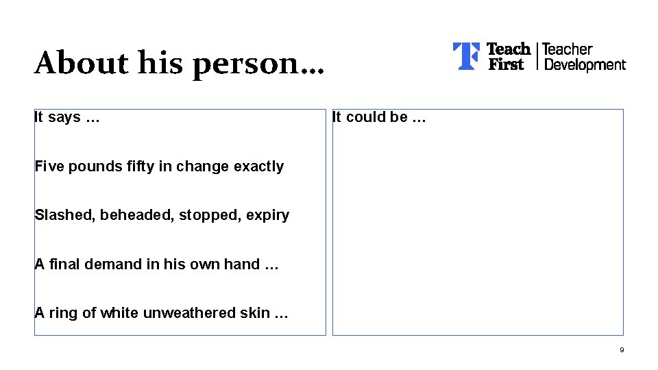 About his person… It says … It could be … Five pounds fifty in