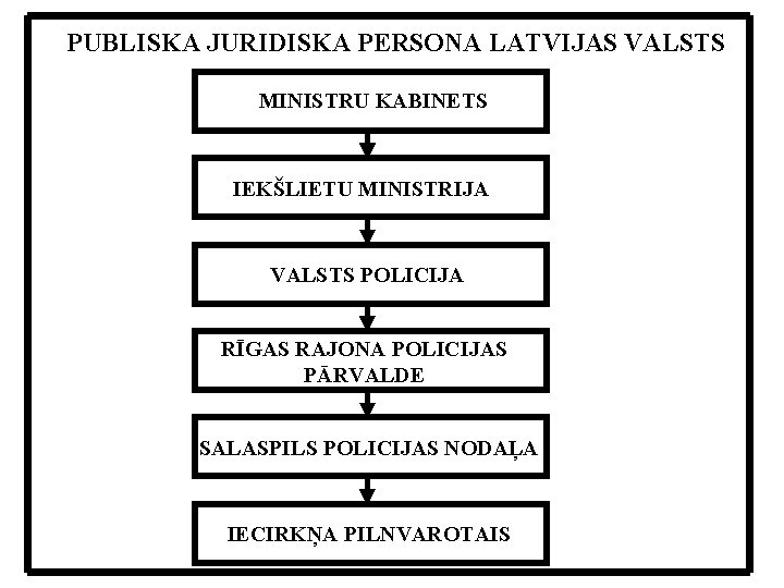 PUBLISKA JURIDISKA PERSONA LATVIJAS VALSTS MINISTRU KABINETS IEKŠLIETU MINISTRIJA VALSTS POLICIJA RĪGAS RAJONA POLICIJAS