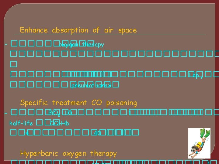 Enhance absorption of air space - ����� oxygen therapy ������������� ���������� Lap. , �������