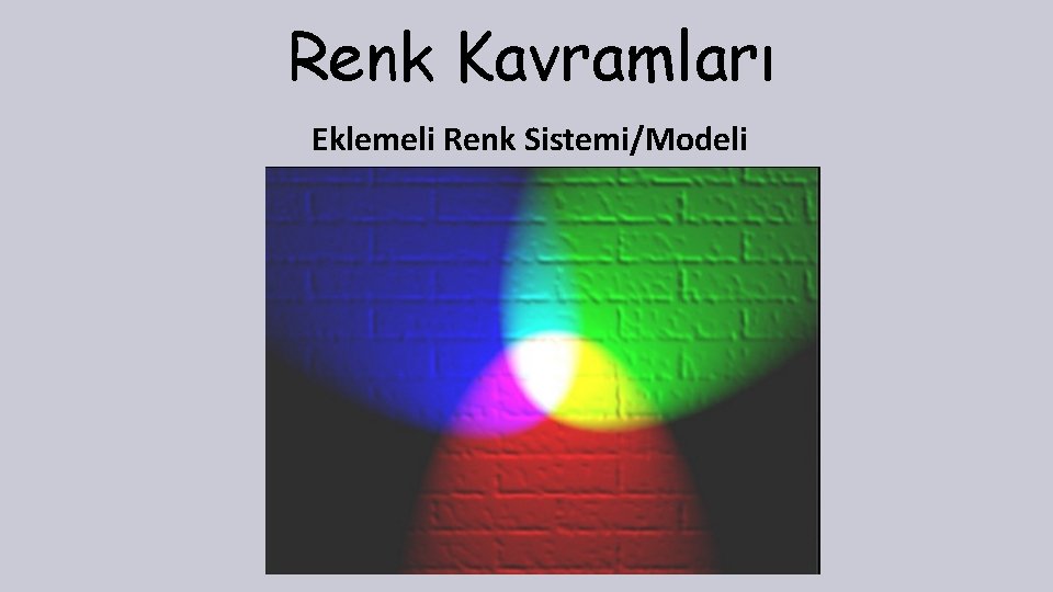 Renk Kavramları Eklemeli Renk Sistemi/Modeli 