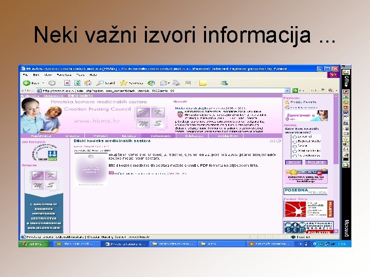 Neki važni izvori informacija. . . 
