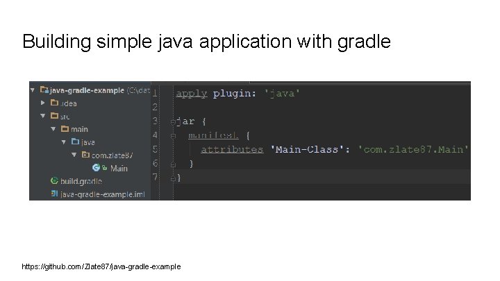 Building simple java application with gradle https: //github. com/Zlate 87/java-gradle-example 