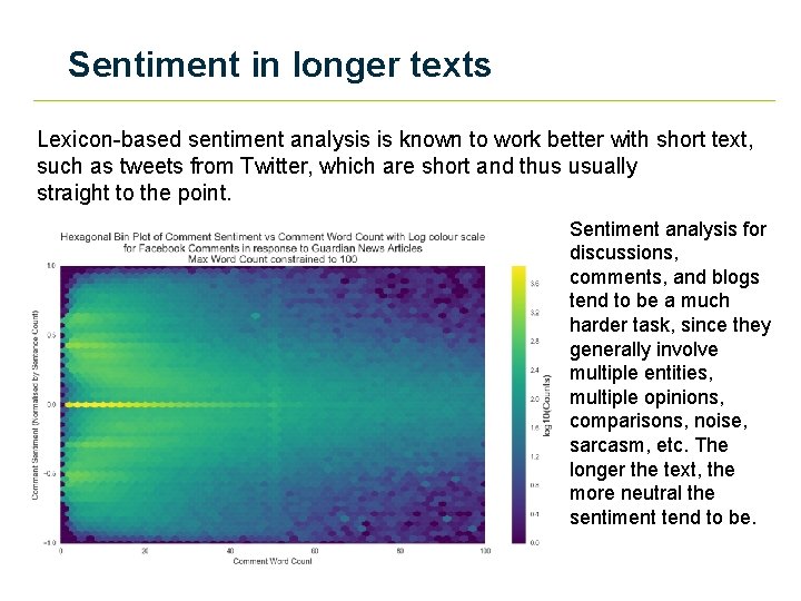 Sentiment in longer texts Lexicon-based sentiment analysis is known to work better with short