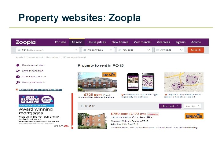 Property websites: Zoopla 