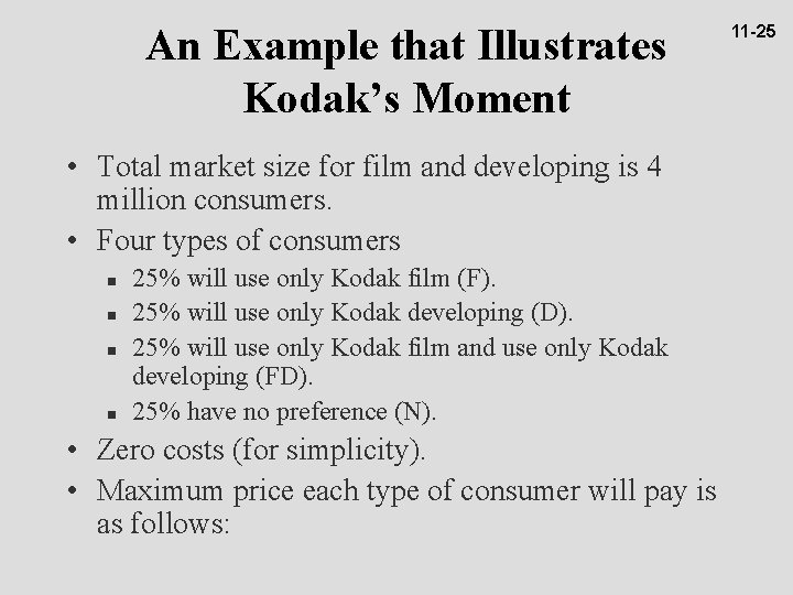 An Example that Illustrates Kodak’s Moment • Total market size for film and developing
