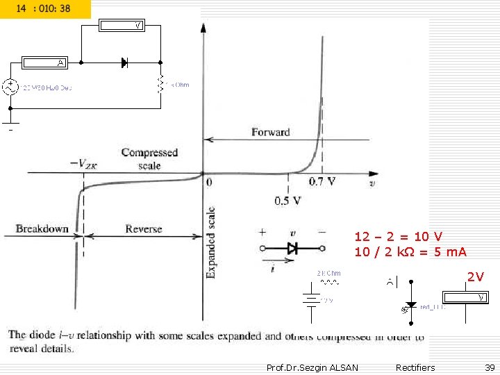 12 – 2 = 10 V 10 / 2 kΩ = 5 m. A